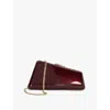 Dune Womens Burgundy Patent Balancing Asymmetric Patent Faux-leather Clutch In Burgundy Patent