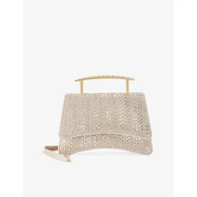 Dune Womens  Bedazzle Crystal-embellished Top-handle Bag In Gold Metallic Fabric