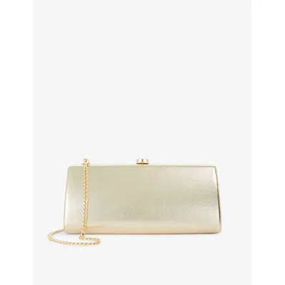 Dune Womens Gold Synthetic Belinda Woven Clutch