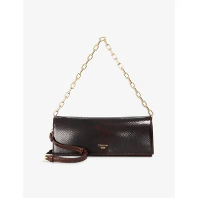 Dune Womens  Bemuse Leather Shoulder Bag In Brown Rept Print Leather