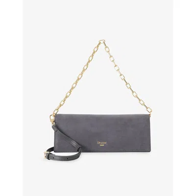 Dune Womens  Bemuse Suede Shoulder Bag In Grey Suede