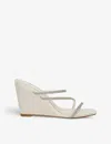 Dune Womens Ivory-leather Bridal Moonbeam Leather Wedge Mules In Ivory-leather