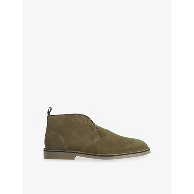 Dune Womens  Cashed Lace-up Suede Boots In Green