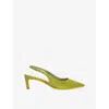 Dune Womens Celinna Suede Courts Light Green Suede Eur 36 / 3 Uk In Gold