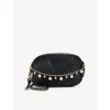 Dune Womens Black Synthetic Chancery Chain-embellished Faux-leather Camera Bag