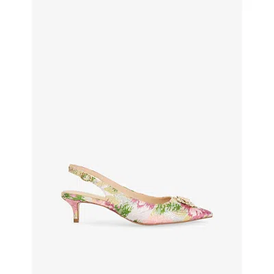 Dune Womens  Context Bug-embellished Faux-leather Slingback Courts In Pink Synthetic