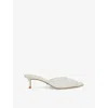 Dune Womens Cuddling Embellished Kitten-heel Mesh Mules Ivory Synthetic Eur 41 / 8 Uk