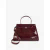 Dune Womens Burgundy Croc Synthetic Dante Large Faux-leather Grab Bag