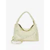 Dune Womens Deliberate Large Metallic Woven Shoulder Bag Gold Synthetic In Gold Synthetic