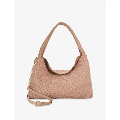 Dune Womens Blush Synthetic Deliberate Large Woven Faux-leather Shoulder Bag