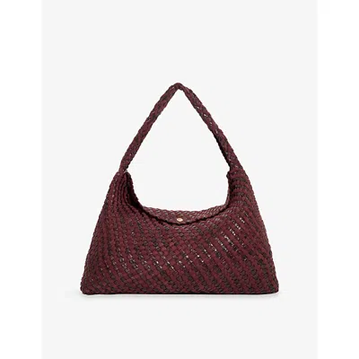 Dune Womens Deliberate Xl Woven Shoulder Bag Purple Synthetic