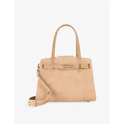 Dune Womens Taupe Suede Dinidefine Medium Leather Tote Bag In Brown