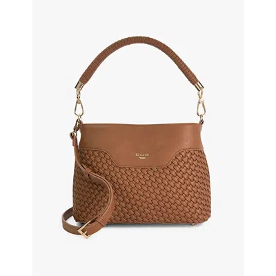 Dune Womens Tan Synthetic Dinidelphie Medium Logo-embossed Faux-leather Shoulder Bag