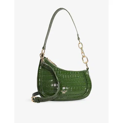 Dune Womens Green Leather Direction Small Leather Shoulder Bag