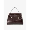Dune Womens Brown Croc Print Leather Dynamic Large Leather Tote Bag