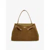 Dune Womens Khaki Suede Dynamic Medium Suede Shoulder Bag In Brown