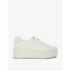 Dune Womens White Leather Episode 2 Flatform-sole Leather Low-top Trainers In White Leather