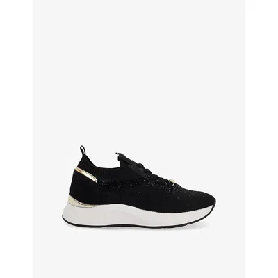 Dune Womens  Eras Fly Knit Runner Knitted Low-top Trainers In Black Fabric