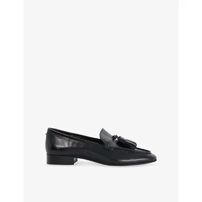 Dune Womens  Gateway Tassel Leather Loafers In Black Leather