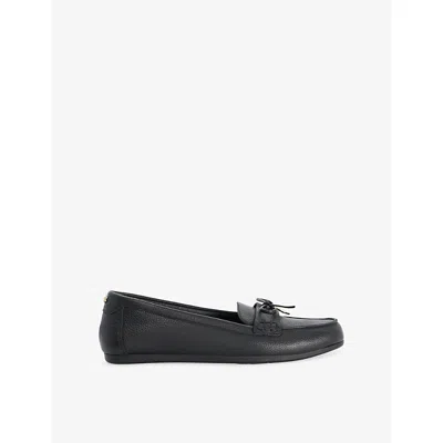 Dune Womens  Girella Padlock Leather Moccasins In Black