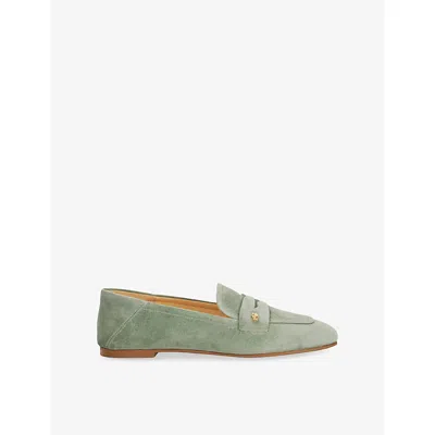 Dune Womens Green Suede Glances Suede Penny Loafers Eur 39 / 6 Uk