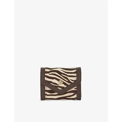 Dune Womens Zebra Printed Leather Kamara Leather Card Holder