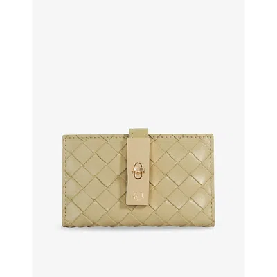 Dune Womens Kassia Medium Quilted Leather Purse Khaki Leather