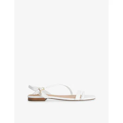 Dune Womens White Leather Levon Leather Sandals Eur 37 / 4 Uk In Multi