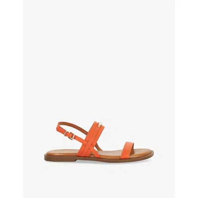 Dune Womens Orange Leather Litton Leather Sandals Eur 39 / 6 Uk