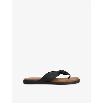 Dune Womens Black Leather Looks Leather Sandals Eur 38/5 Uk In Animal Print