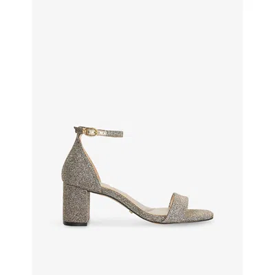 Dune Womens Melins Woven Heeled Sandals Bronze Synthetic Eur 38/5 Uk In Gray