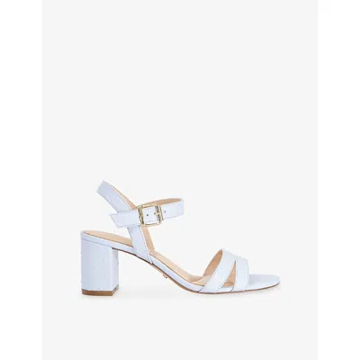 Dune Womens  Merisa Leather Heeled Sandals In Blue Leather