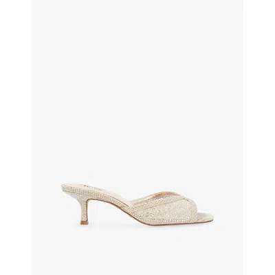 Dune Womens  Milo Woven Heeled Mules In Gold