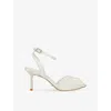 Dune Womens Musing Embellished Mesh Ankle-strap Heels Ivory Synthetic Eur 36 / 3 Uk