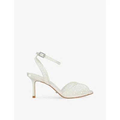 Dune Womens Musing Embellished Mesh Ankle-strap Heels Ivory Synthetic Eur 36 / 3 Uk