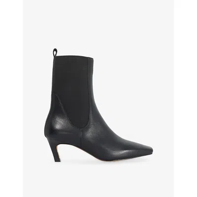 Dune Womens  Odela Leather Heeled Ankle Boots In Black Leather