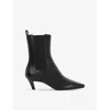 Dune Womens Black Black Leather Odele Heeled Leather Chelsea Ankle Boots In Black Black Leather