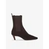 Dune Womens Brown Suede Odele Heeled Suede Chelsea Ankle Boots In Brown Suede