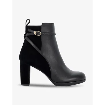 Dune Womens Ottara Branded-buckle Leather Ankle Boot Black Leather Mix