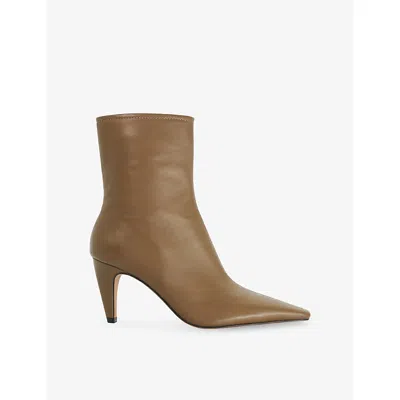 Dune Womens  Overt Leather Heeled Ankle Boots In Brown