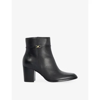 Dune Womens  Pagety Heeled Leather Ankle Boots In Black