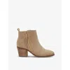 Dune Womens Taupe Suede Paicing Pointed-toe Suede Heeled Ankle Boots In Taupe Suede