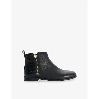 Dune Womens  Pandya Double-zip Leather Ankle Boots In Black