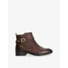 Dune Womens Brown Leather Pemma Flat Leather Ankle Boots Eur 40 / 7 Uk In Brown