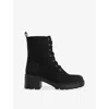Dune Womens  Plushy Shearling-lined Suede Boots In Black