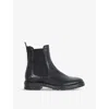 Dune Womens  Poema Cleated-sole Leather Chelsea Boots In Black Leather