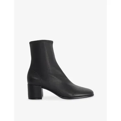 Dune Womens  Pyro Leather Heeled Ankle Boots In Animal Print