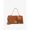 Dune Womens Chestnut Suede Regency Suede Textured Shoulder Bag