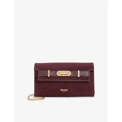 Dune Womens Purple Suede Showmance Suede Cross Body Bag