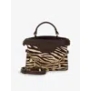 Dune Womens Zebra Print Leather Slight Zebra-print Leather Top-handle Bag